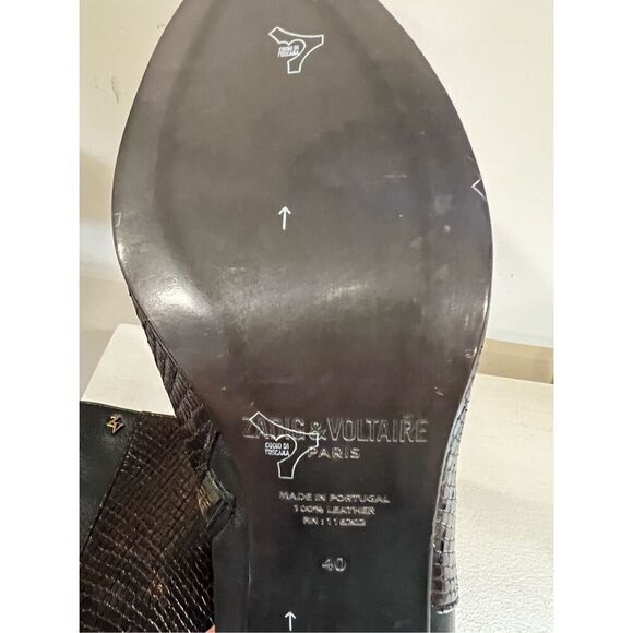 Zadig & Voltaire Women's Black Lena Mid Heel Leather Ankle Boots Size 40 NWOT - Picture 7 of 8